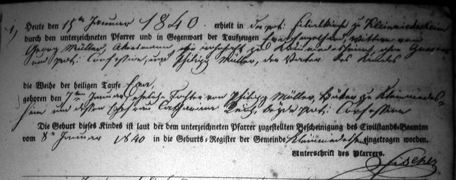 Eva Mueller Christening 1840 Ver 302