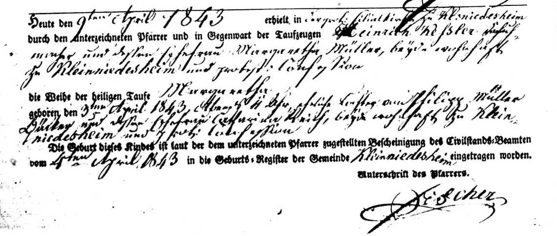Margarethe M�ller Christening
