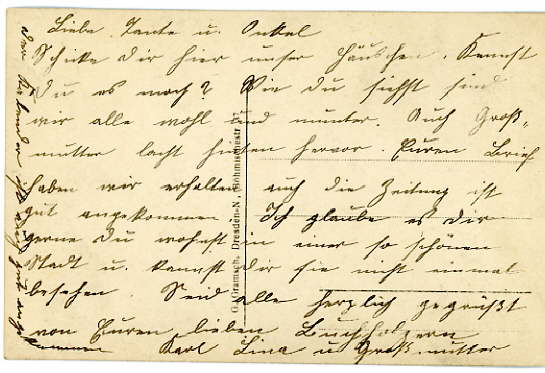 Back of German Postcard 
